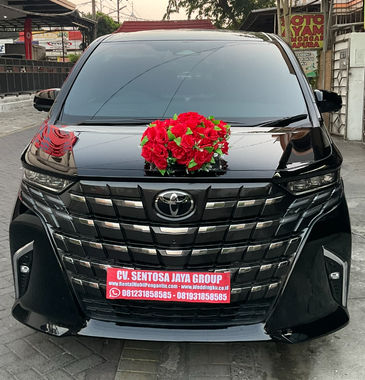 sewa mobil pengantin alphard hev hitam terbaru surabaya